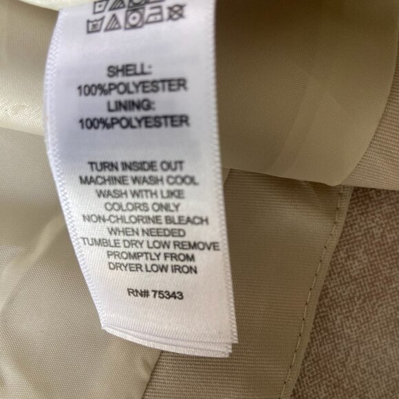 EUC Tahari Stylish Beige Ruffle Trench Coat with Belt Girls Sz XS (4) - Picture 5 of 6